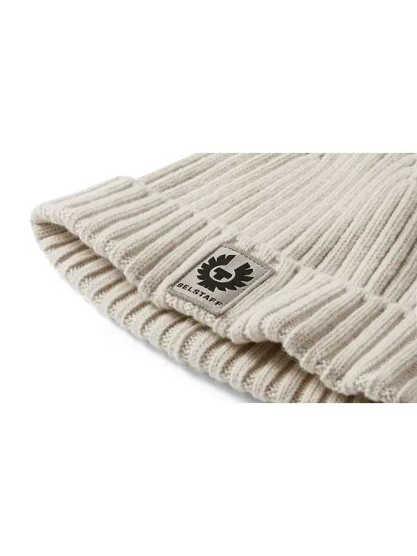 Belstaff Men's Lambswool Watch Beanie Hat - Pale Stone Image 3