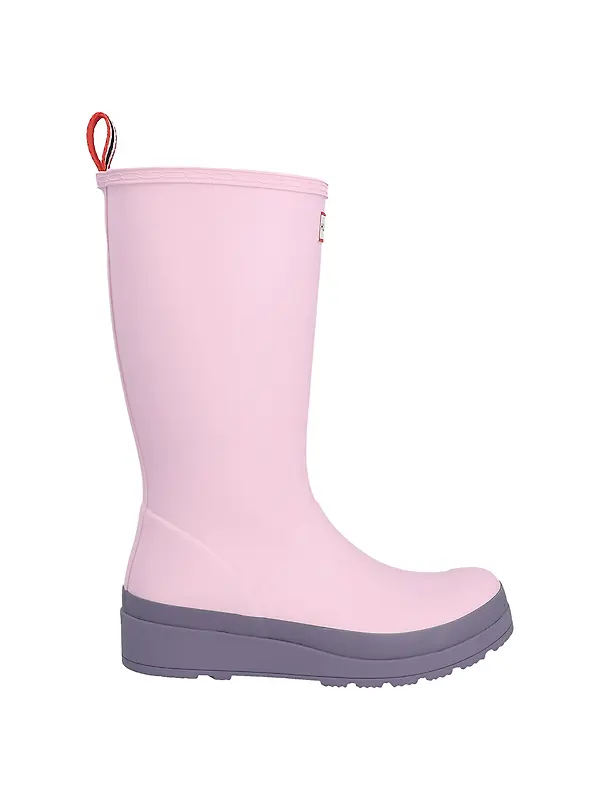 Hunter Women's Play Tall Wellington Boots - Parfait Pink/Purple Top Image 1