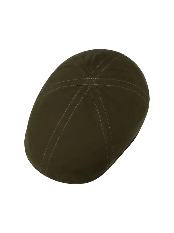 Stetson Men's Waxed Cotton WR Duck Flat Cap - Olive Image 2