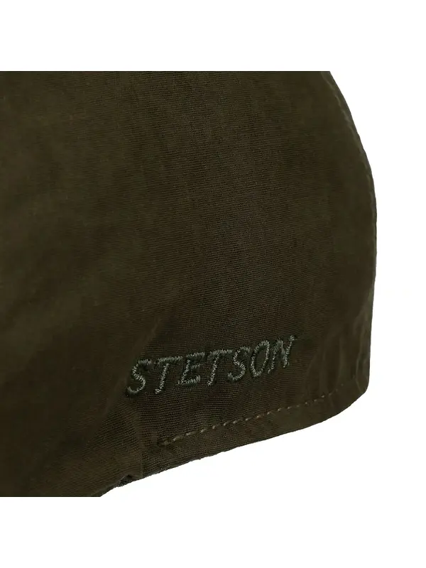 Stetson Men's Waxed Cotton WR Duck Flat Cap - Olive Image 4