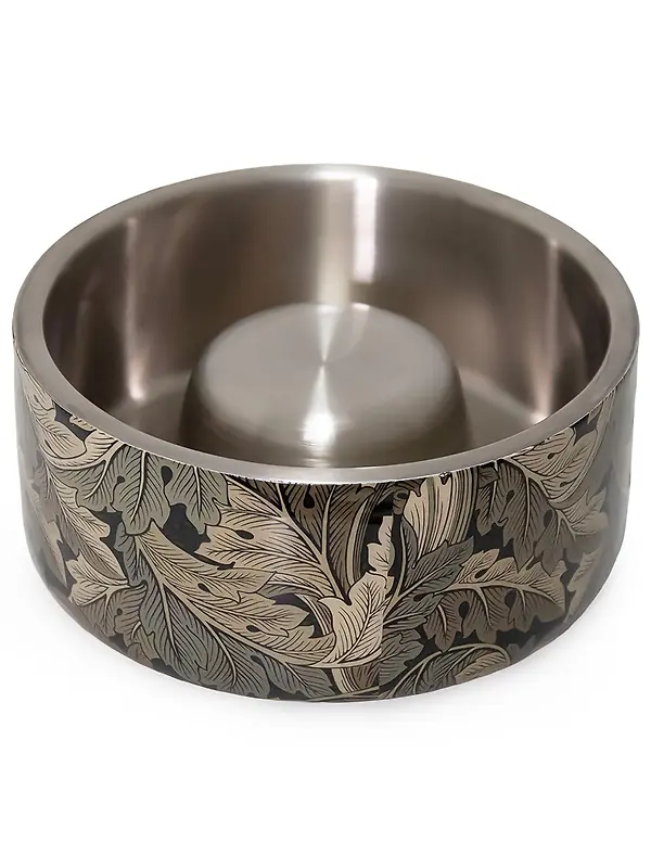 William Morris Double Walled Dog Slow Feeder - Acanthus Print Image 1