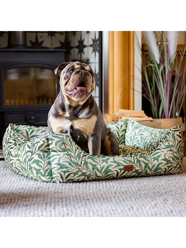 William Morris Square Dog Bed - Willow Bough Print Image 2