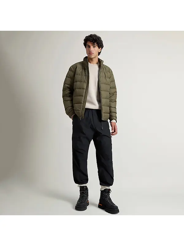 Woolrich Men's Lightweight Microfibre Down Jacket - Dark Green Image 3