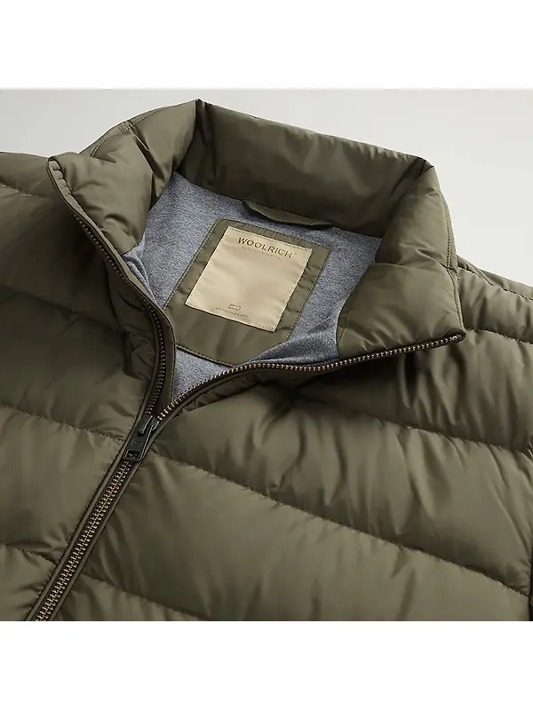 Woolrich Men's Lightweight Microfibre Down Jacket - Dark Green Image 6