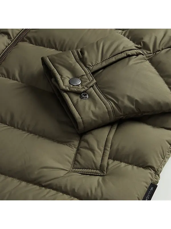 Woolrich Men's Lightweight Microfibre Down Jacket - Dark Green Image 7
