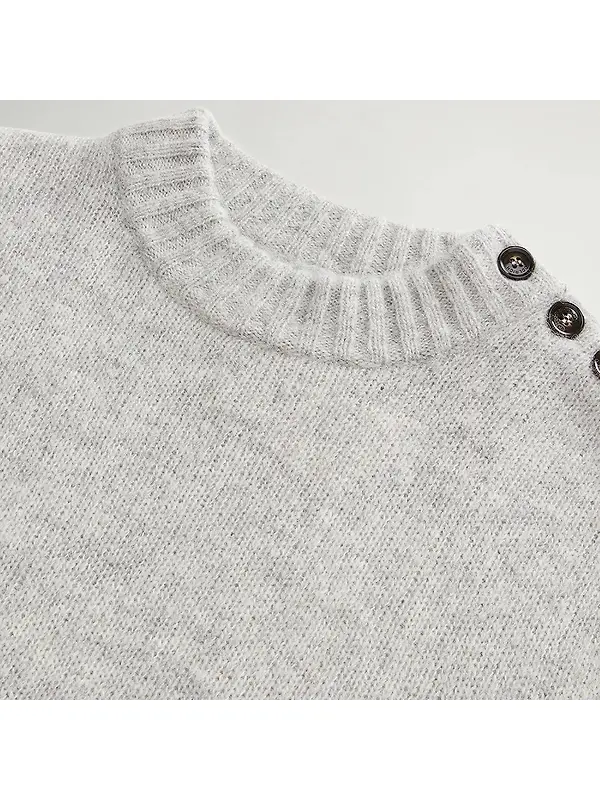 Woolrich Women's Alpaca Blend Sweater - Grey Melange Image 6