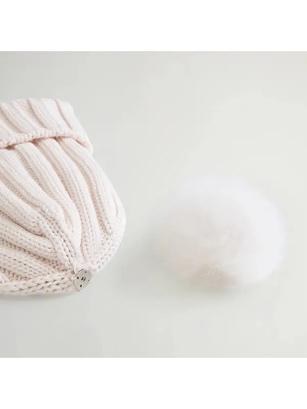 Woolrich Women's Cashmere Pom-Pom Beanie - Milky Cream Image 5