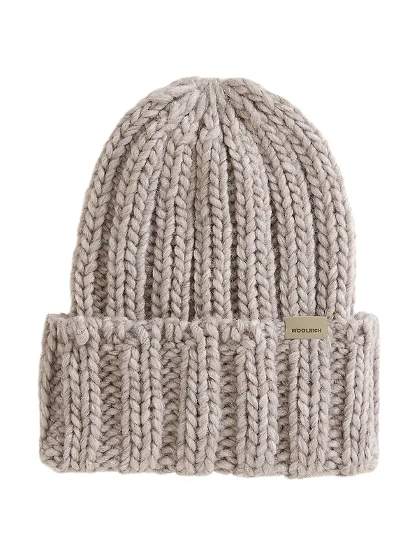 Woolrich Women's Chunky Ribbed Beanie - Light Grey Melange Image 1