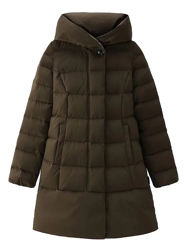 Woolrich Women's Puffy Prescott Parka - Dark Green Image 1