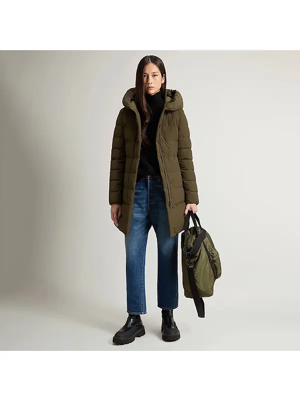 Woolrich Women's Puffy Prescott Parka - Dark Green Image 3