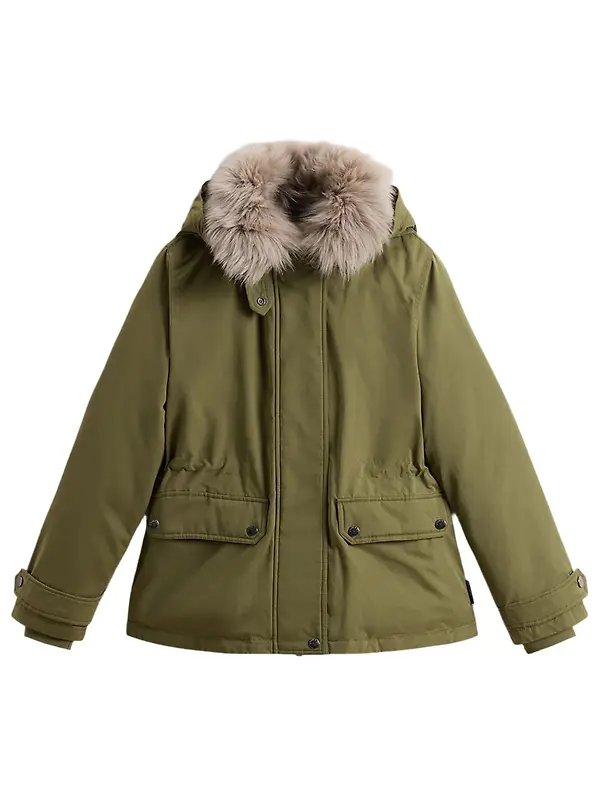 Woolrich Women's Short Arctic Parka - Greenstone Image 1