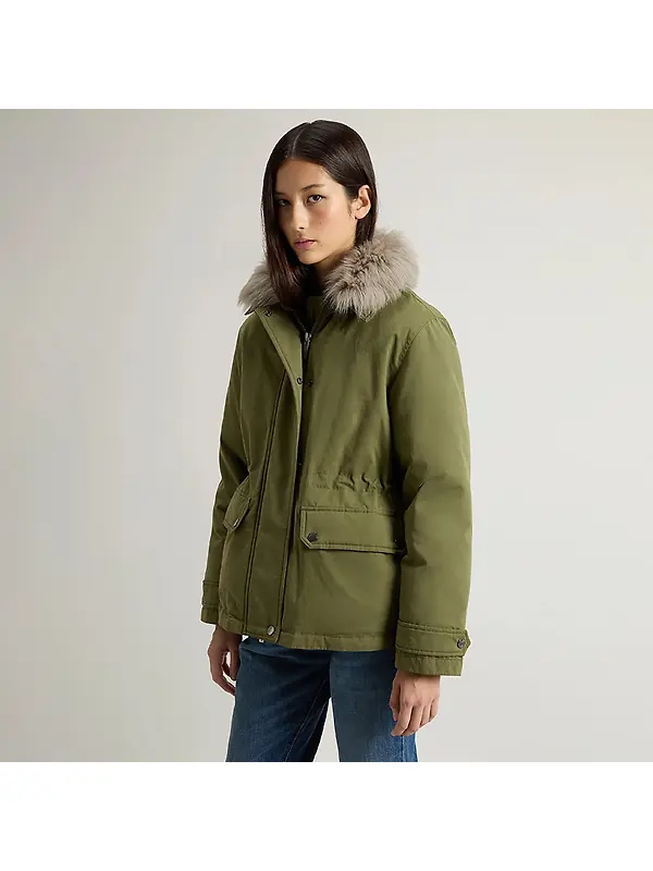 Woolrich Women's Short Arctic Parka - Greenstone Image 5