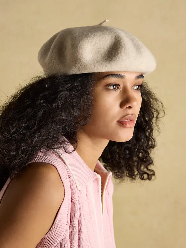 Joules Women's Amelie Adjustable Wool Beret Hat - Cream Image 5
