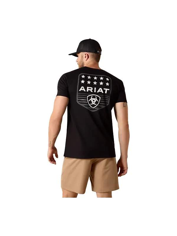 Ariat Men's Ariat Stripe Patriotic Badge T-Shirt - Black Image 1
