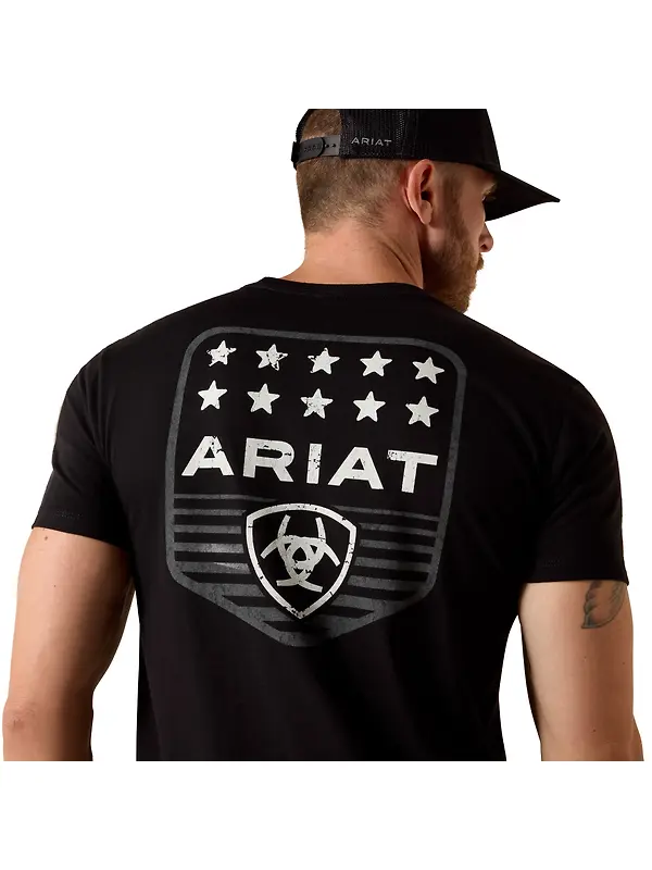 Ariat Men's Ariat Stripe Patriotic Badge T-Shirt - Black Image 4