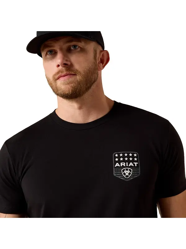 Ariat Men's Ariat Stripe Patriotic Badge T-Shirt - Black Image 5