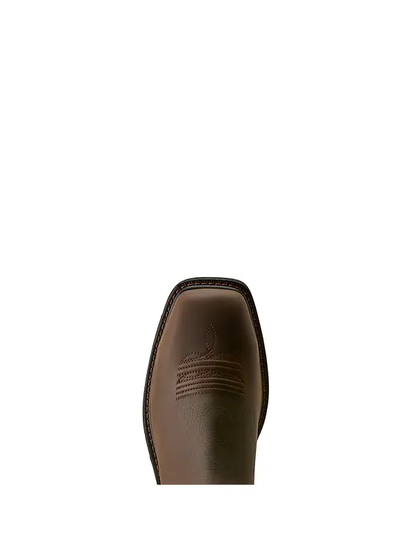Ariat Men's Groundrancher Chelsea Wide Square Steel Toe Work Boots - Dark Brown Image 6