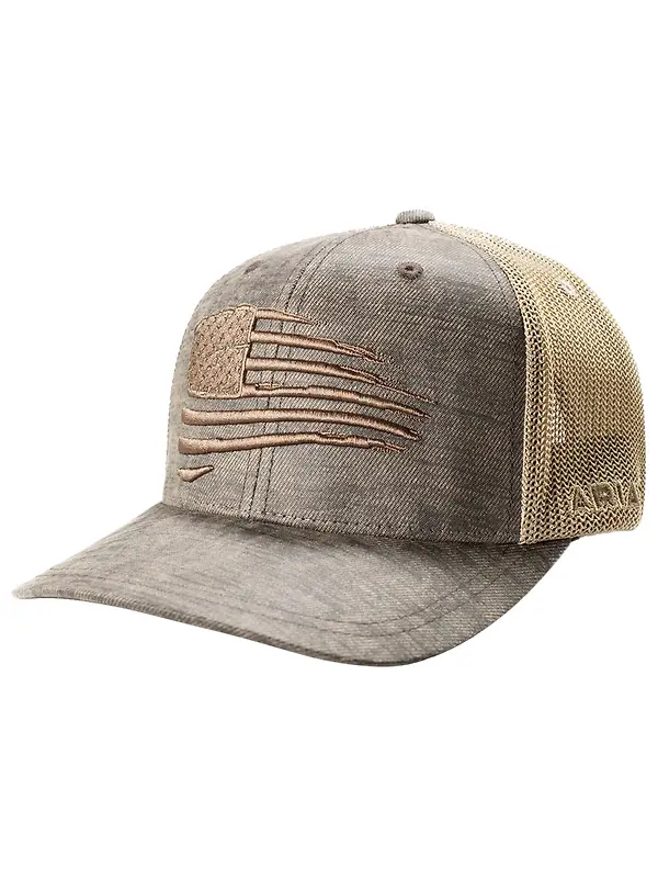 Ariat Men's Patriot Flag Trucker Cap - Brown Image 1