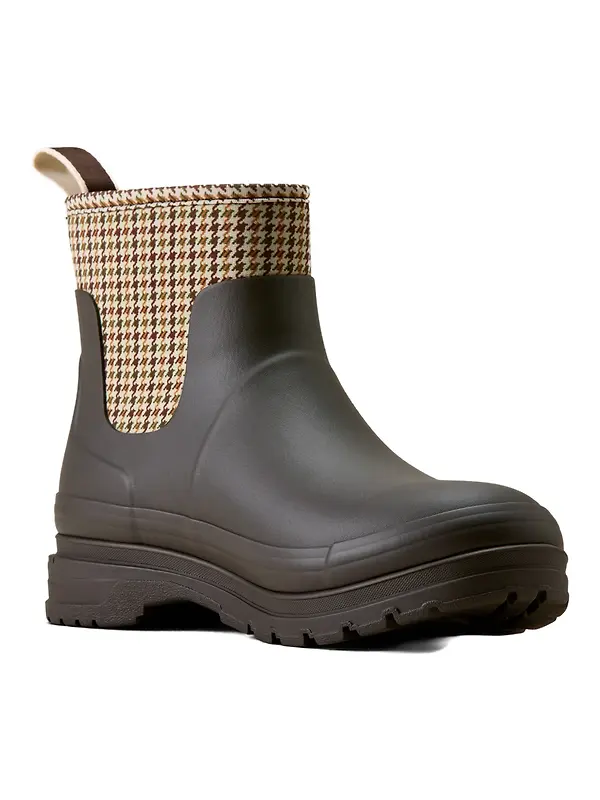 Ariat Women's Kelmarsh Shortie Rubber Boots - Chocolate/ Tan Twill Image 1