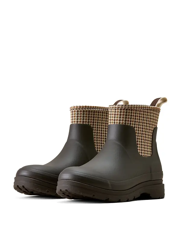 Ariat Women's Kelmarsh Shortie Rubber Boots - Chocolate/ Tan Twill Image 2