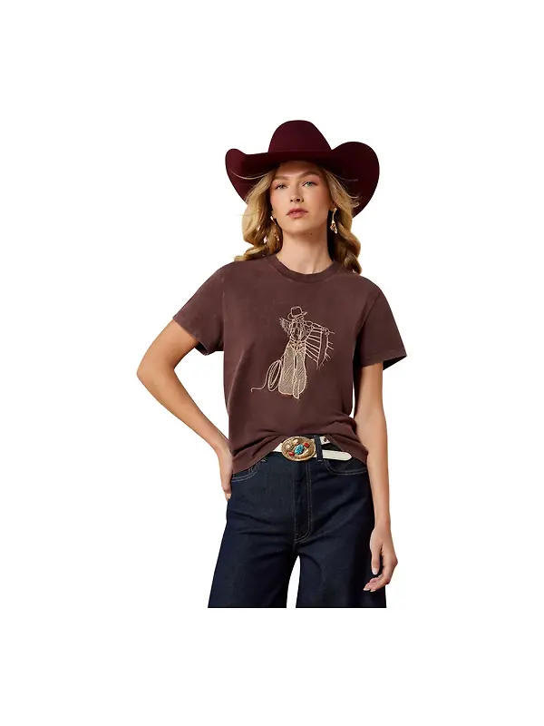 Ariat Women's Rebel With a Cause T-Shirt - Chocolate Plum Image 1