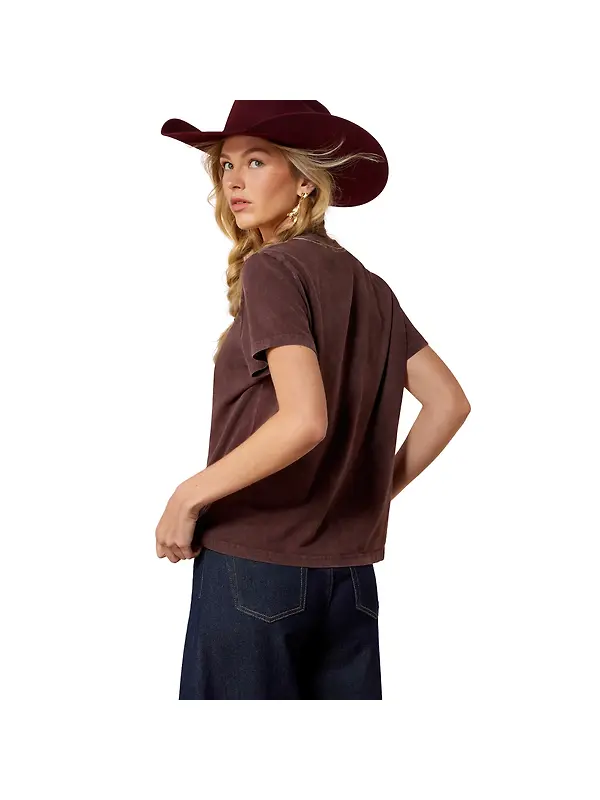 Ariat Women's Rebel With a Cause T-Shirt - Chocolate Plum Image 3