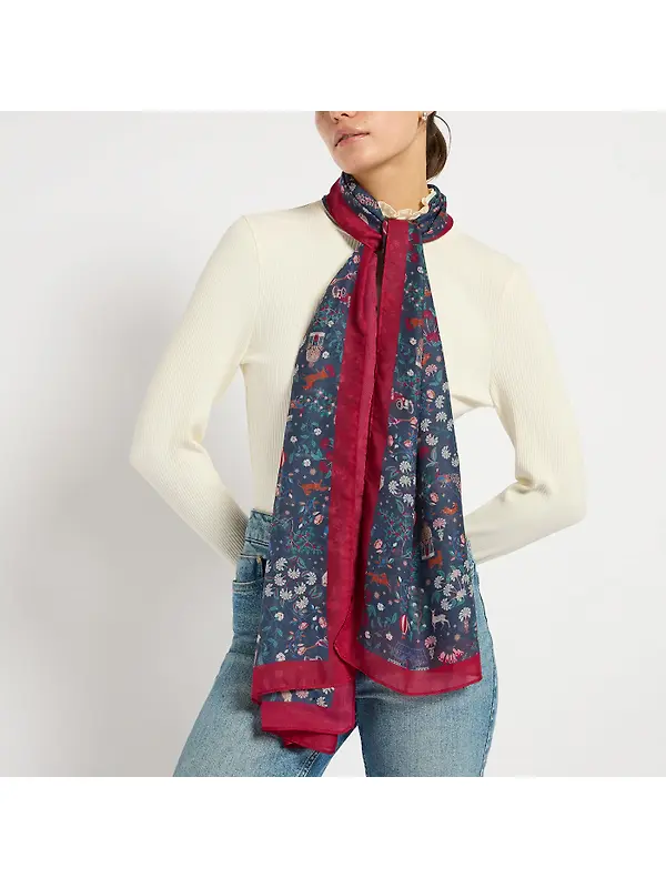 Joules Women's Abberton Lightweight Scarf - Navy Image 3