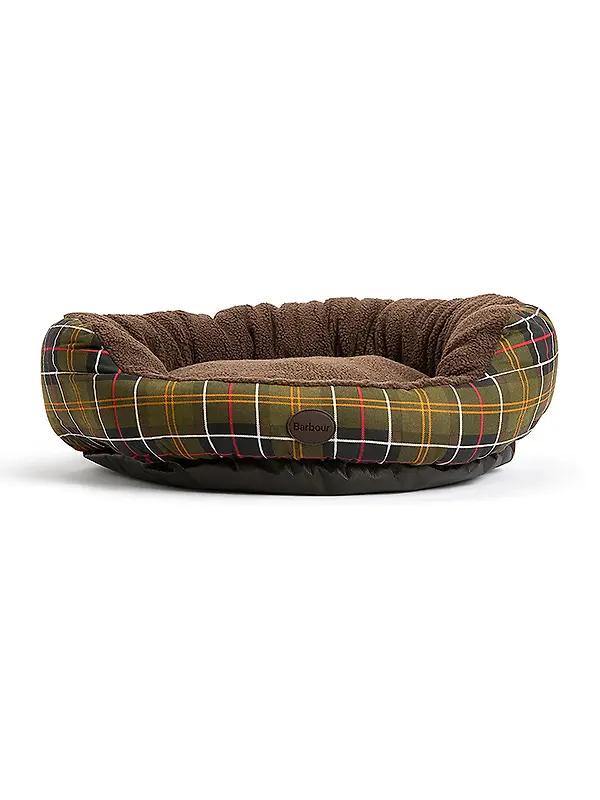 Barbour Dog Snuggle Bed 30' - Classic Tartan Image 1