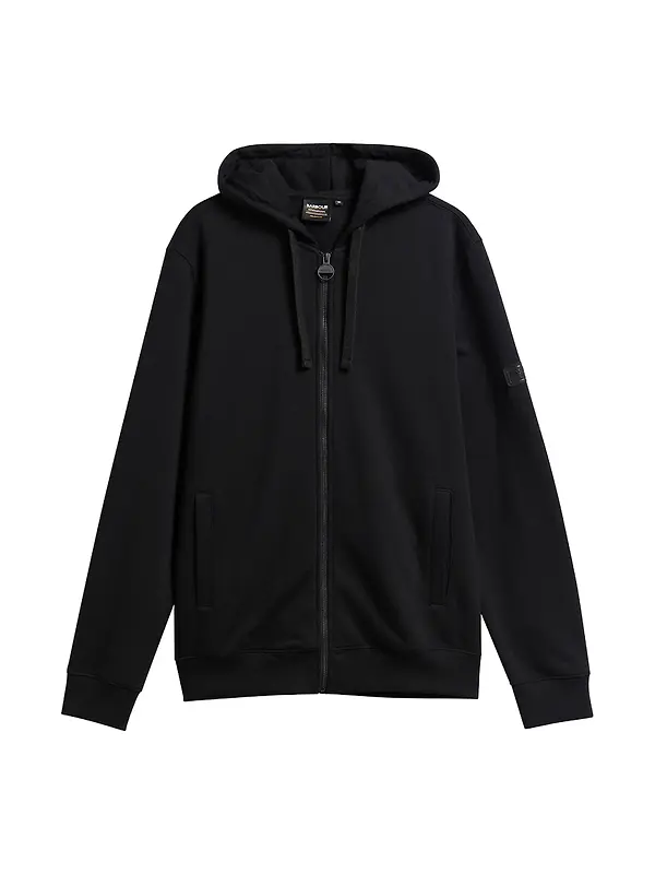 Barbour International Men's Map Zip-Up Hoodie - Black / Pewter Image 1