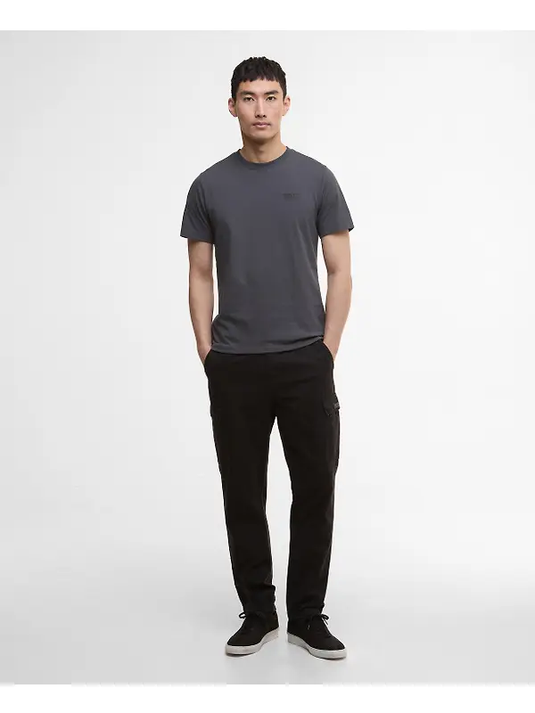 Barbour International Men's Small Logo Tee - Asphalt Image 3