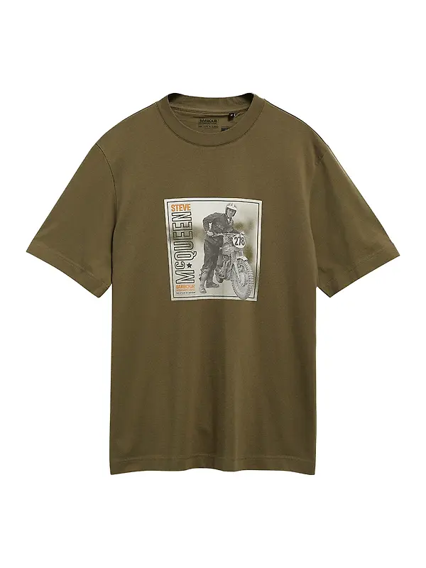 Barbour International Men's SMQ Brandon Tee - Mid Olive Image 1