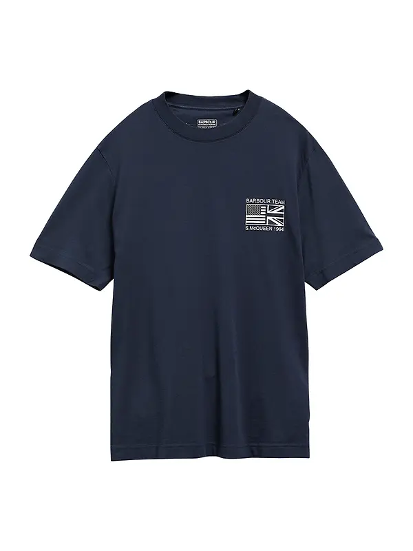 Barbour International Men's Steve McQueen Grange Tee - Navy Image 6
