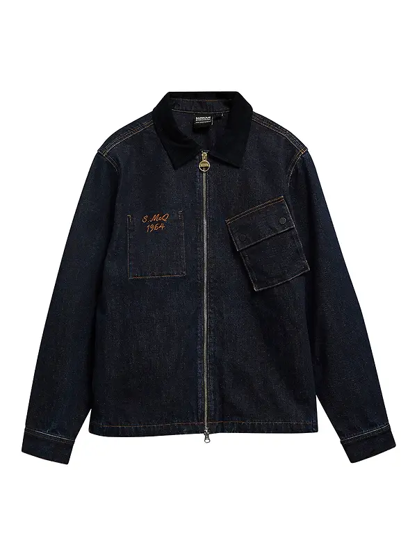Barbour International Men's Steve McQueen Radial Overshirt - Indigo Image 1