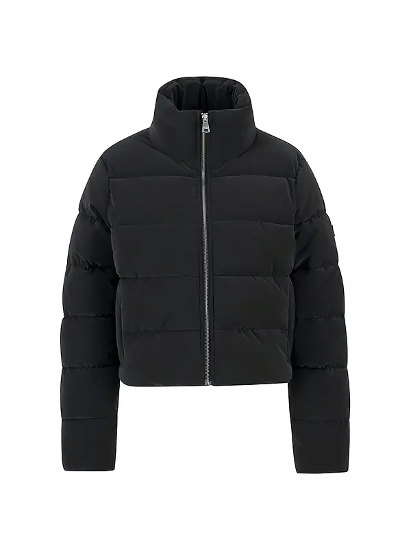 Barbour International Women's Hudson Velvet Puffer Jacket - Black Image 1