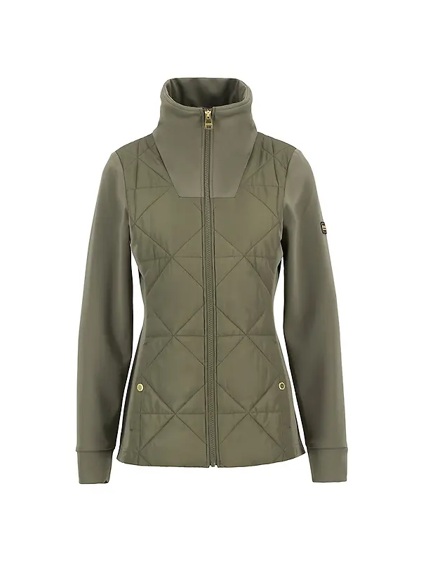 Barbour International Women's Kya Quilted Sweat Jacket - Dusky Khaki Image 1