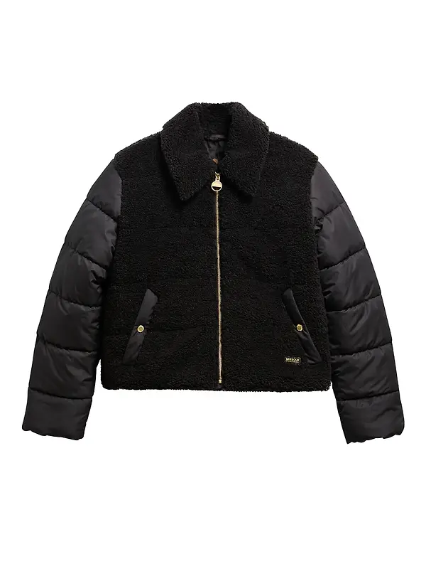 Barbour International Women's Luna Fleece Quilted Jacket - Black Image 1