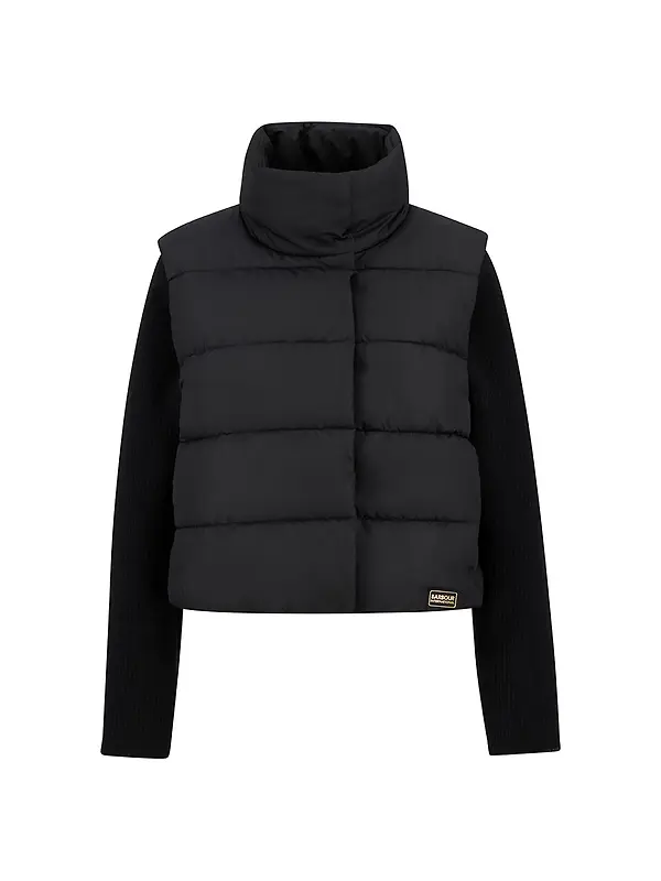 Barbour International Women's San Telmo Quilted Sweatshirt - Black Image 1