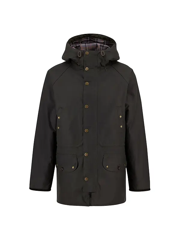 Barbour Men's Reel Waxed Parka - Sage Image 1