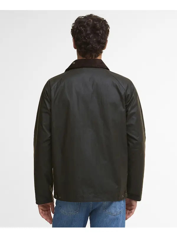 Barbour Men's Short Bedale Wax Jacket - Olive Image 6