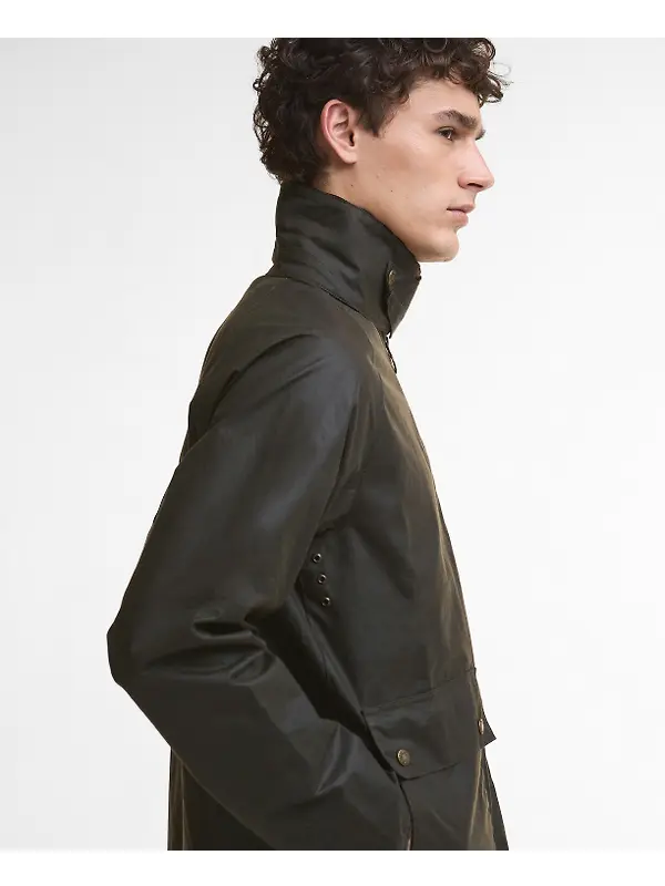 Barbour Men's Short Bedale Wax Jacket - Olive Image 8