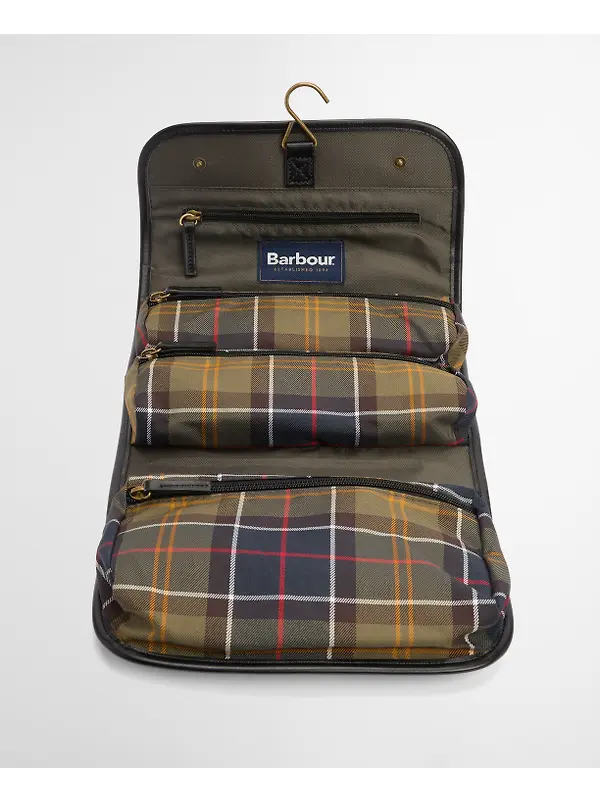 Barbour Men's Tartan Hanging Washbag - Classic / Beacon Image 5