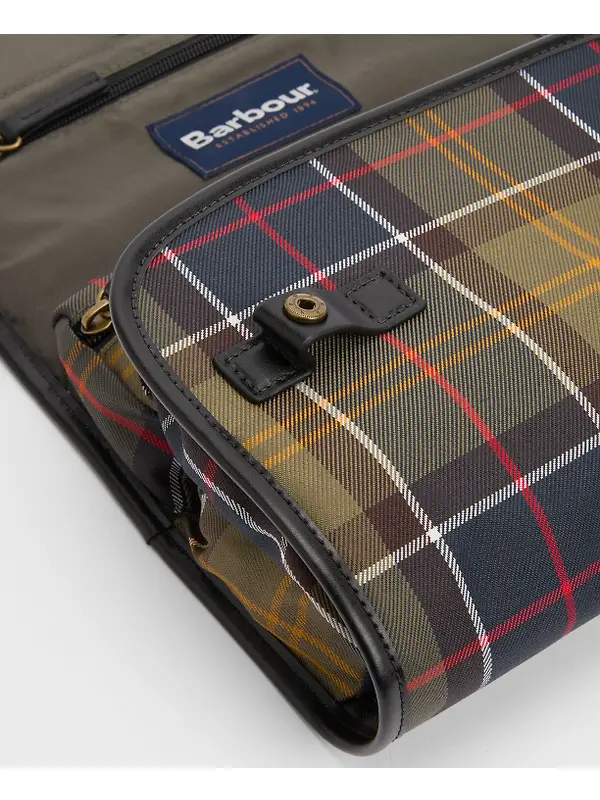 Barbour Men's Tartan Hanging Washbag - Classic / Beacon Image 6