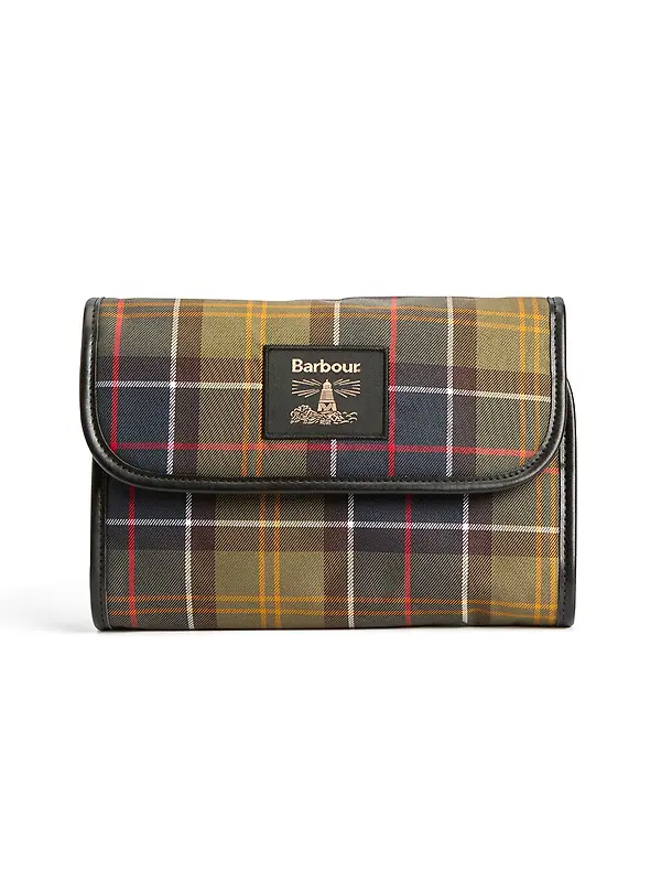 Barbour Men's Tartan Hanging Washbag - Classic / Beacon Image 1