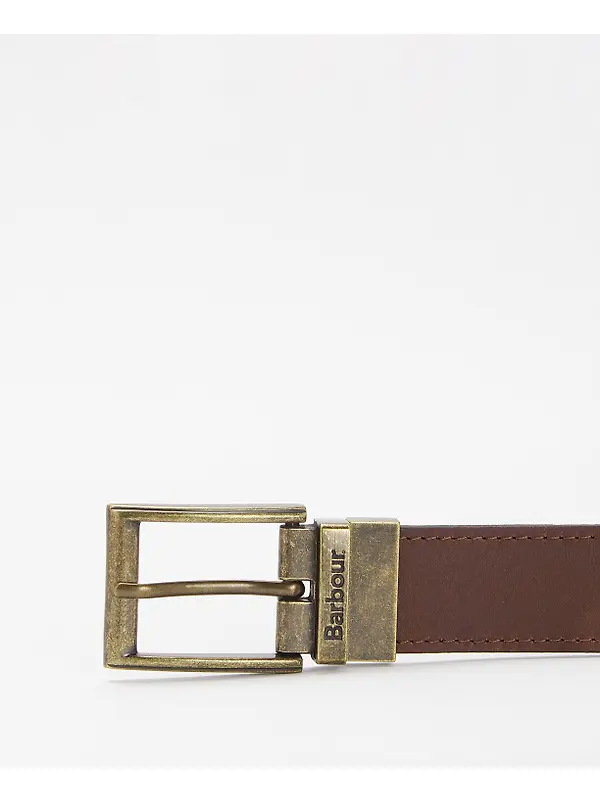 Barbour Men's Reversible Tartan Leather Belt - Classic Tartan / Brown Image 2