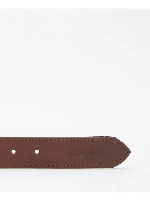 Barbour Men's Reversible Tartan Leather Belt - Classic Tartan / Brown Image 4