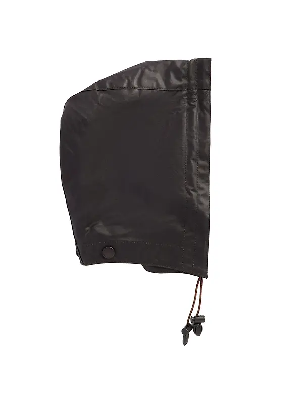 Barbour Men's Waxed Cotton Plain Hood - Olive Image 1
