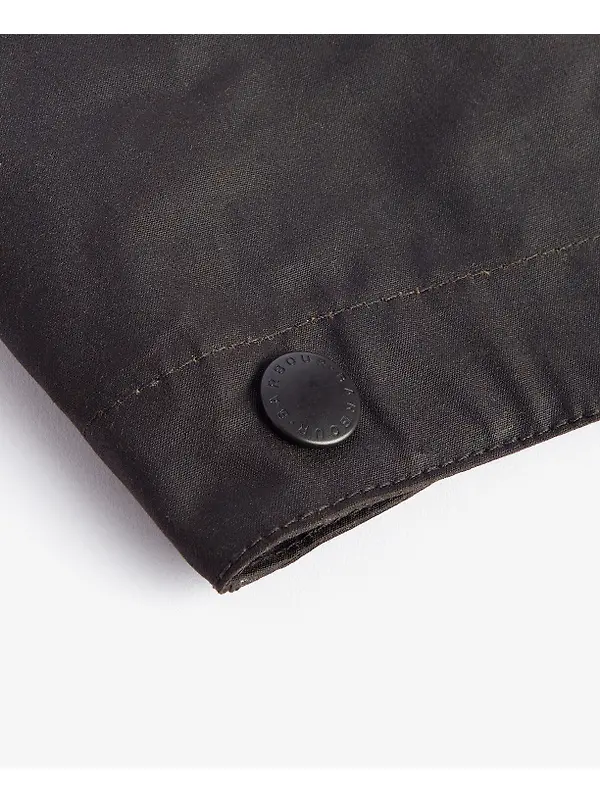 Barbour Men's Waxed Cotton Plain Hood - Olive Image 3