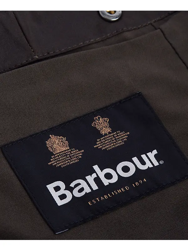 Barbour Men's Waxed Cotton Plain Hood - Olive Image 4