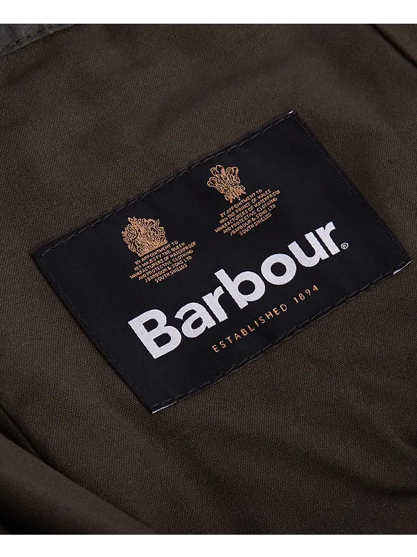 Barbour Men's Waxed Cotton Plain Hood - Sage Image 4