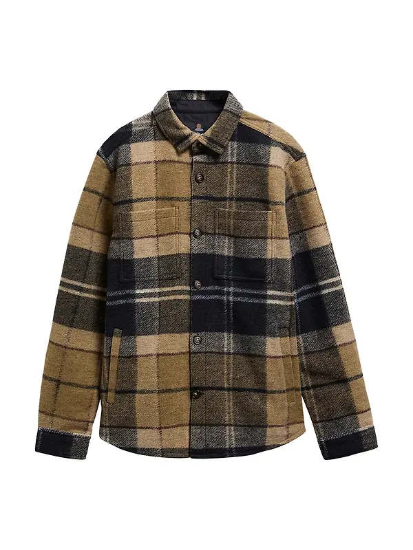 Barbour Men's Woodlane Brushed Check Overshirt - Birchwood Dress Tartan Image 1